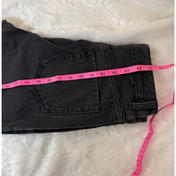 Pac Sun 90s Boyfriend High Rise Washed Black Denim Jeans Split Front Wide Leg 27 - Picture 13 of 15